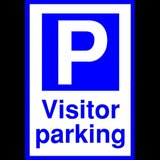 Blue taxi sign and parking